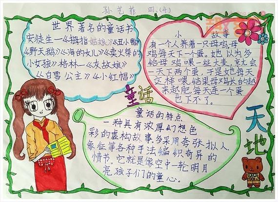 小学生四年级关于童话的手抄报 四年级童话手抄报