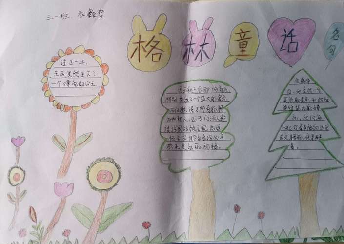 小学生四年级关于童话的手抄报 四年级童话手抄报