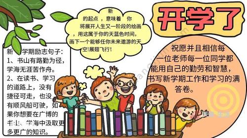 一二三四年级开学了手抄报 开学了手抄报