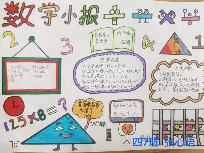 小学生四年级数学报手抄报 四年级数学手抄报