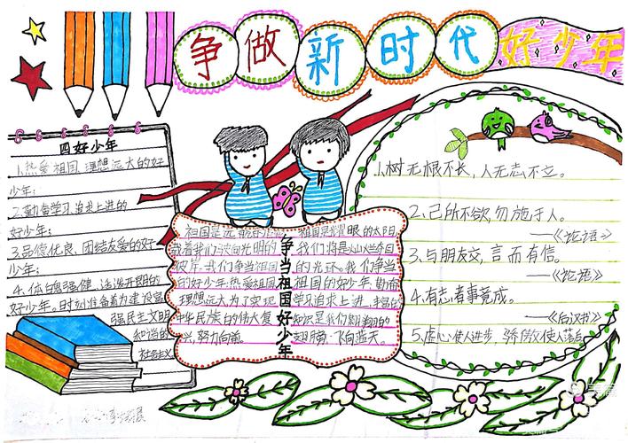 争做新时代好少年手抄报获奖作品 手抄报简单又好看