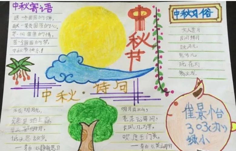 幼儿园中秋节绘画手抄报 幼儿园手抄报