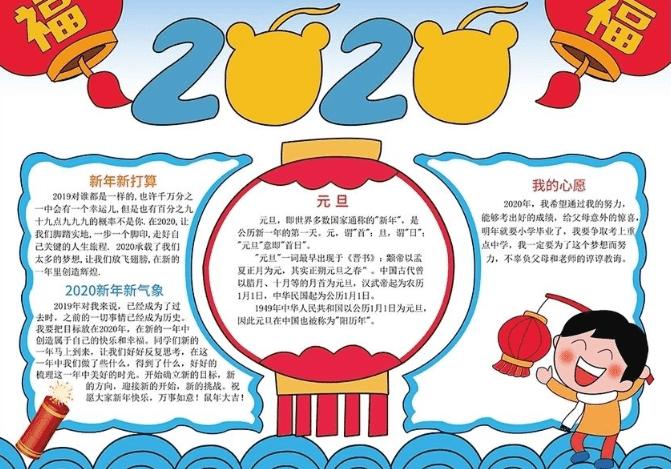 2024元旦手抄报简单又漂亮 手抄报模板大全