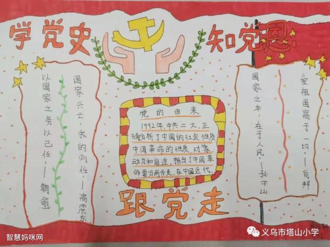 小学生学党史手抄报 小学生手抄报