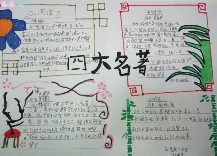 四大名著小学生的手抄报 四大名著手抄报