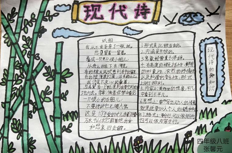 小学生四年级现代诗手抄报 小学四年级手抄报