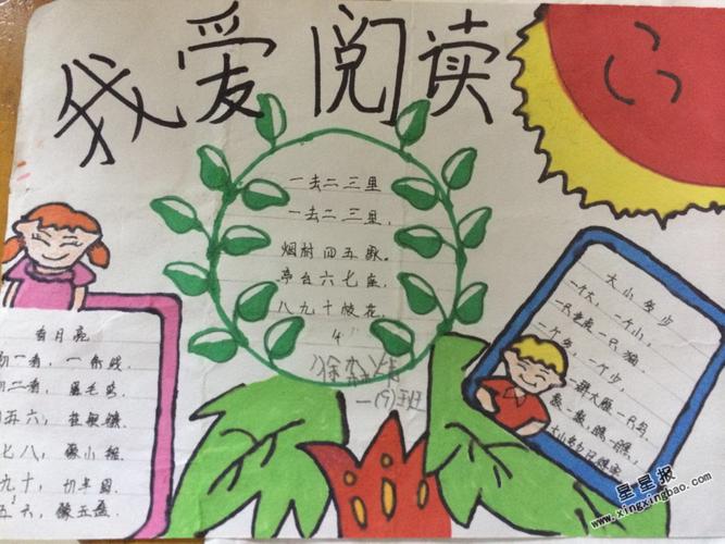 我爱阅读绘画作品手抄报 我爱阅读手抄报