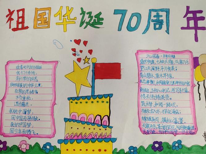 庆国庆新中国成立70周年手抄报 70周年手抄报