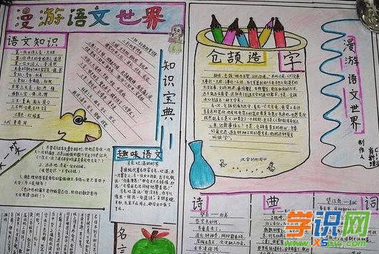 小学生四年级的语文手抄报 四年级的手抄报