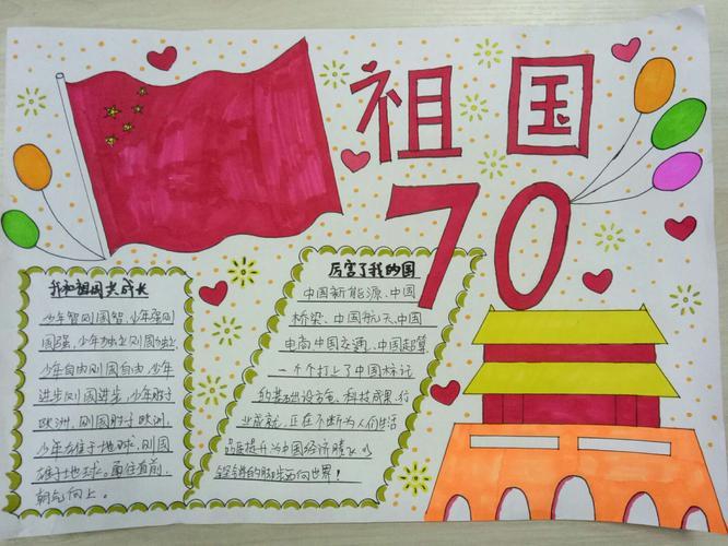 新中国建立70周年庆手抄报 70周年手抄报