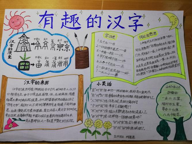 小学5年级汉字手抄报 5年级手抄报