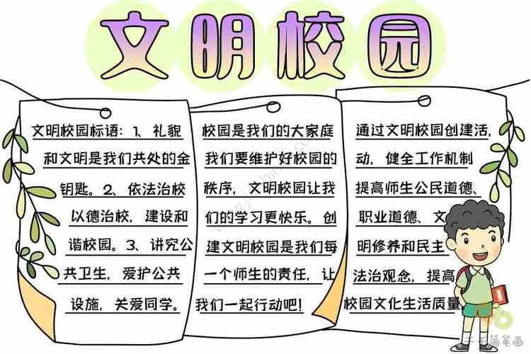 文明点亮校园手抄报 校园文明手抄报