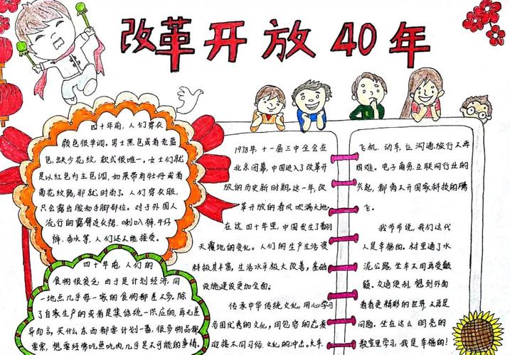 改革开放以来40年手抄报 手抄报图片大全