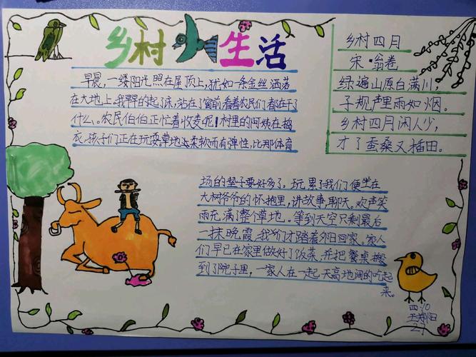 中小学生走进乡村生活手抄报 中小学生手抄报