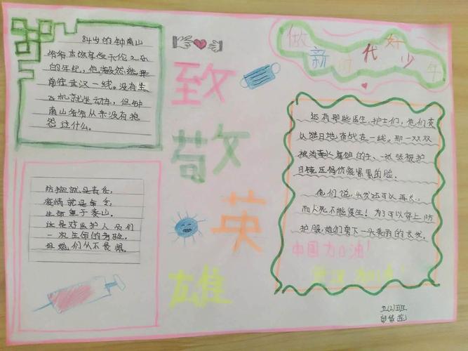 小学四年级英雄卡手抄报 小学四年级手抄报