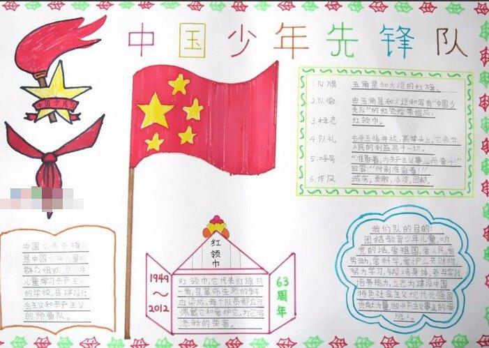 中国先锋队建队七十周年手抄报 七十周年手抄报