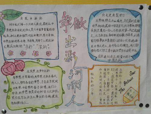 出彩河南人小学生手抄报 小学生手抄报