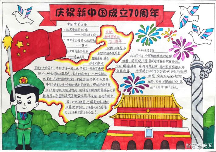 纪念新中国成立70周年历史手抄报 70周年手抄报