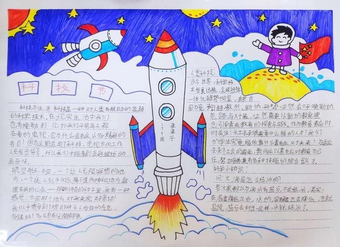 小学生科幻画图片大全手抄报 小学生科学手抄报