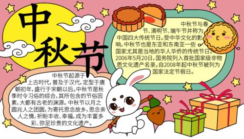 中秋节小学简单手抄报 中秋节小学手抄报