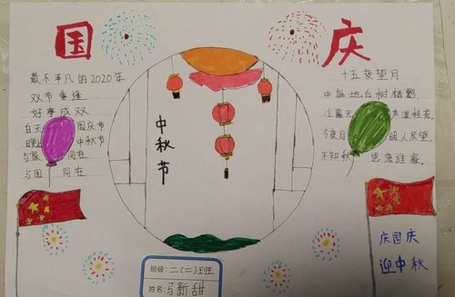 祝国庆迎中秋的儿童画手抄报 迎中秋的手抄报