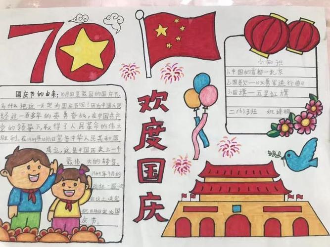 欢度国庆70周年小学生手抄报 国庆70周年手抄报