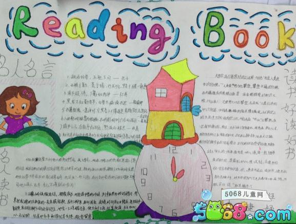 readingbooks手抄报 手抄报版面设计图