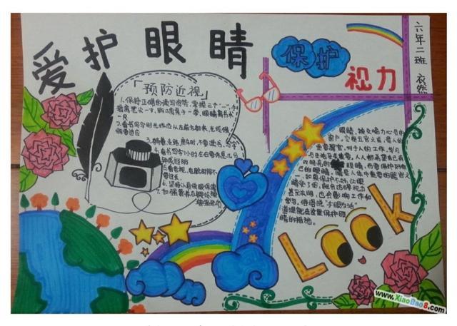 爱眼护眼绘画作品图片一等奖手抄报 爱眼护眼手抄报