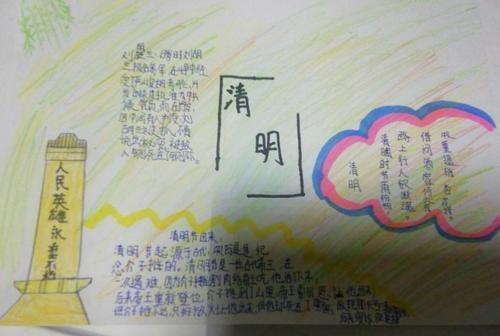 100张小学生清明手抄报 小学生手抄报