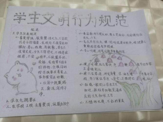 学生行为规范教育养成手抄报 行为规范手抄报