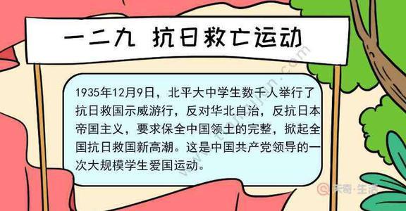 关于129运动纪念日的手抄报 129手抄报