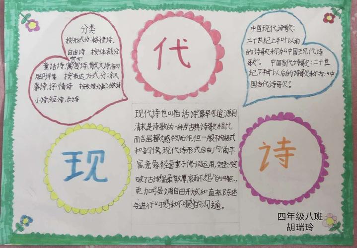 小学现代诗歌的四年级手抄报 小学四年级手抄报