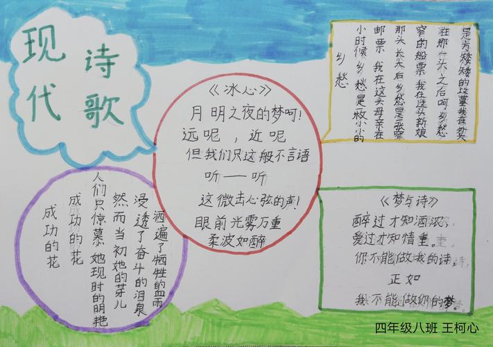 小学现代诗歌的四年级手抄报 小学四年级手抄报