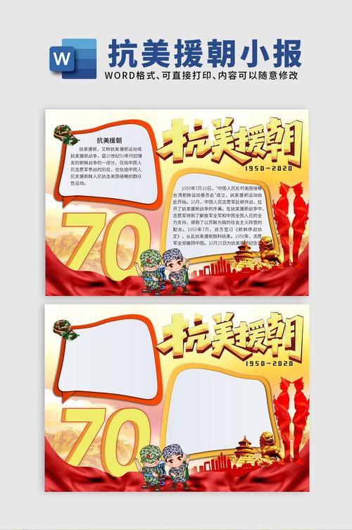 关于抗美援朝胜利70周年手抄报 70周年手抄报