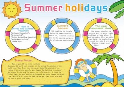 关于summerholiday的手抄报 手抄报简单又好看