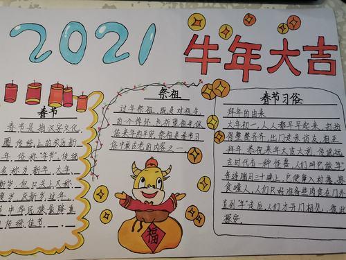 2023年牛年图片牛年手抄报 2023手抄报