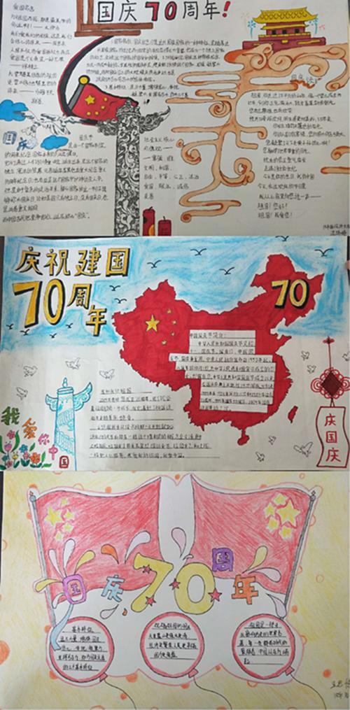 国庆节精致70周年手抄报 70周年手抄报