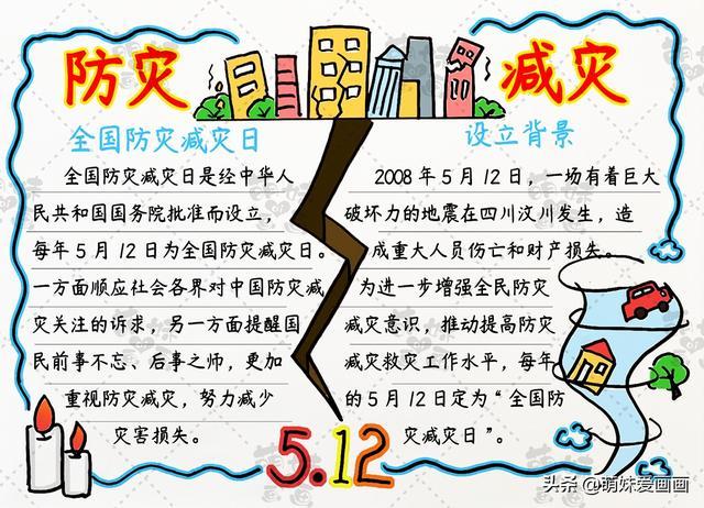 5.12全国防灾消防手抄报 防灾减灾手抄报