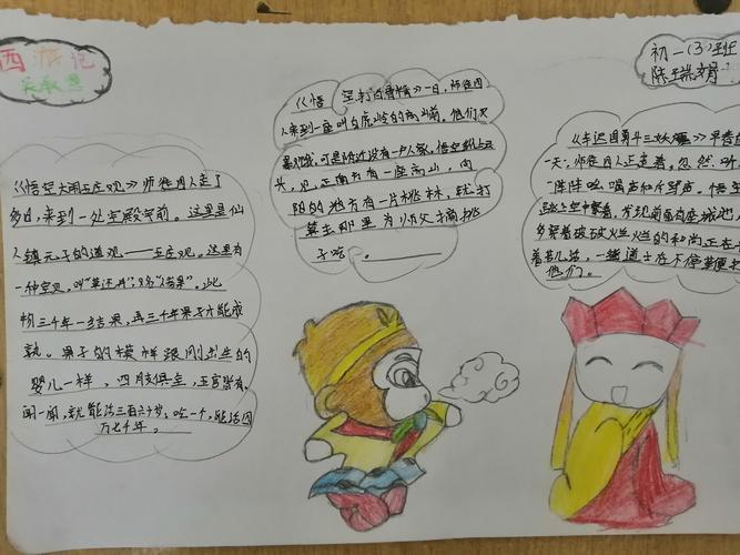 西游记简单字少多画手抄报 西游记手抄报