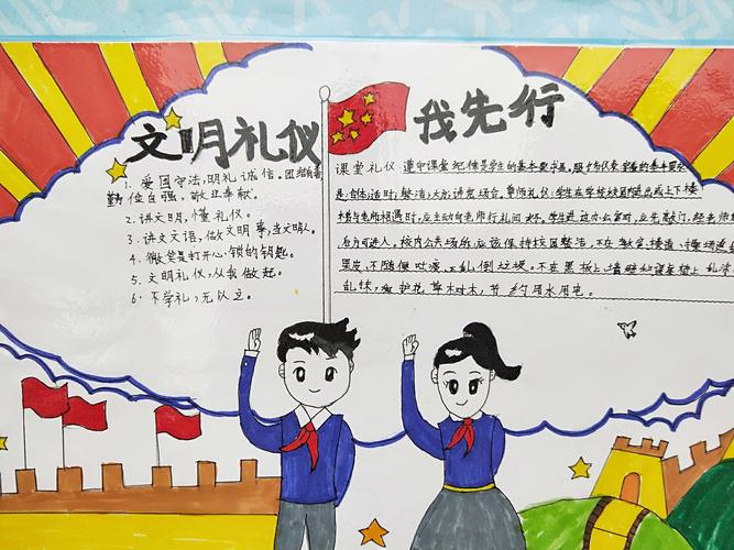 小学生争做文明少年手抄报 文明少年手抄报