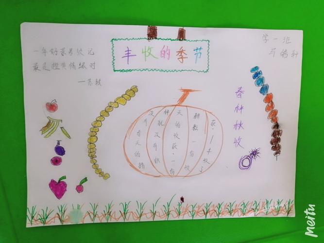 幼儿秋季丰收的手抄报 关于秋季的手抄报