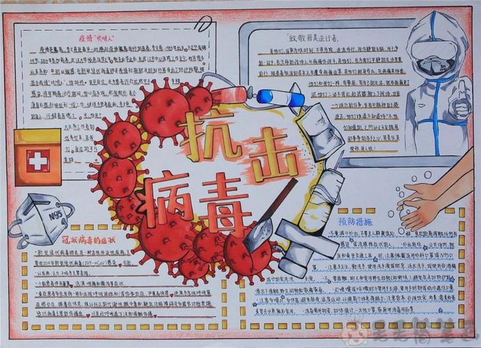 关于新冠肺炎抗击疫情手抄报 手抄报简单又漂亮