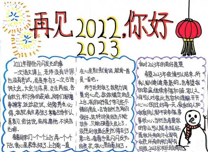 再见2023年喜迎2023年手抄报 2023手抄报