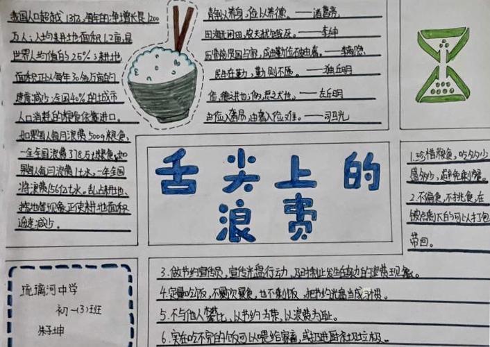 美好食光禁止餐饮浪费手抄报 手抄报图片大全