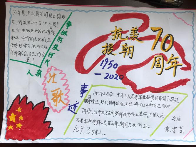 抗美援朝70周年简单手抄报 70周年手抄报