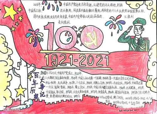 党的100年奋斗历程手抄报 奋斗手抄报