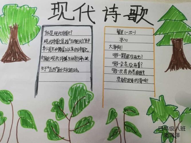 小学四年级的现代诗集手抄报 小学四年级手抄报