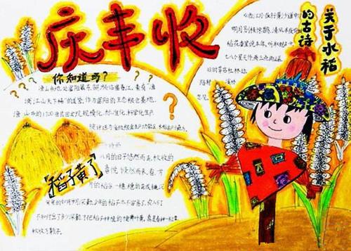 稻田共养双丰收手抄报 手抄报图片大全集