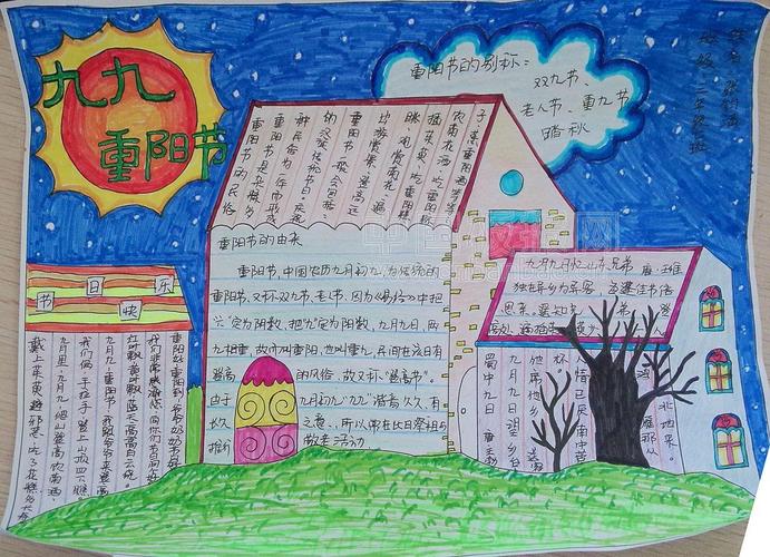 获一等奖重阳节手抄报 一等奖手抄报