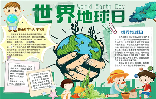 地球日主题绘画2年级手抄报 地球日手抄报